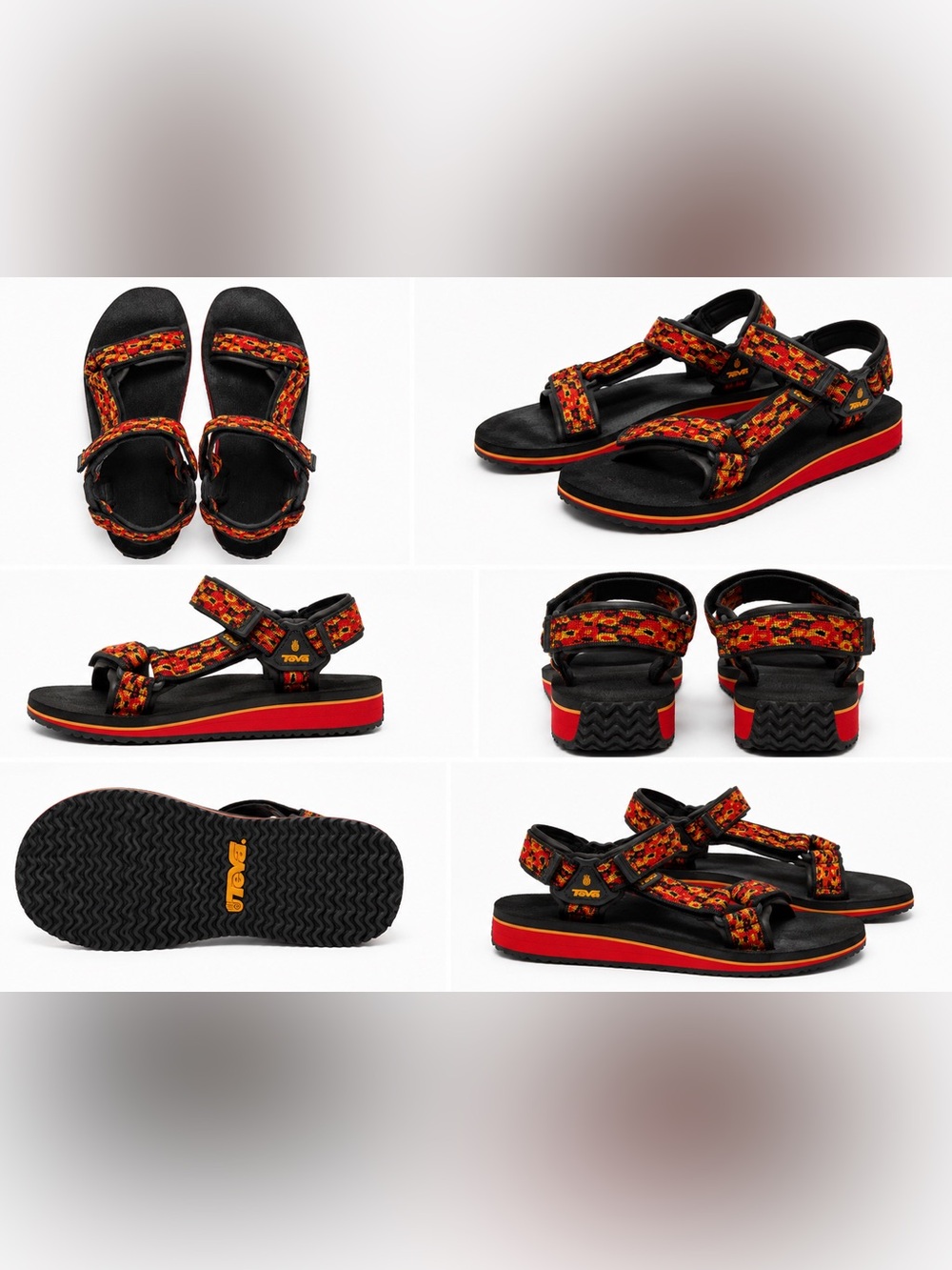 Teva Original Universal Sport Sandals Red Black Tribal Women’s Size 9